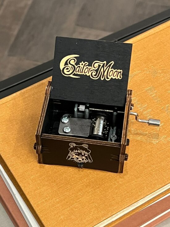 Sailor Moon Other - Sailor Moon Music Box Hand Crank Wooden Plays Theme Anime Collectible Decor